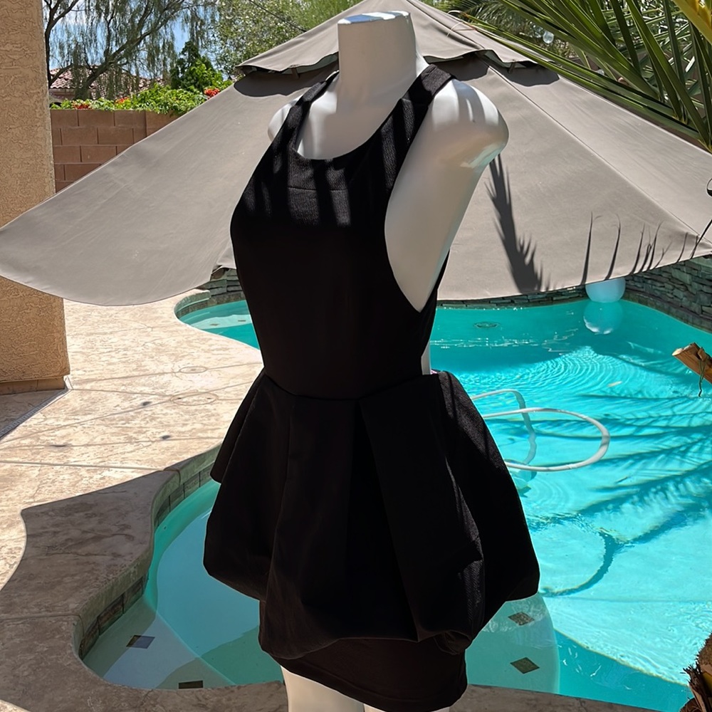 BLACK PEPLUM DRESS
